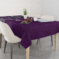Samoan Siapo Art Tattoo Polynesian Pattern Tablecloth Purple Color - Polynesian Pride
