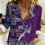 Samoan Siapo Art Tattoo Polynesian Pattern Women Casual Shirt Purple Color - Polynesian Pride
