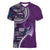 Samoan Siapo Art Tattoo Polynesian Pattern Women V-Neck T-Shirt Purple Color - Polynesian Pride