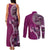 Samoan Siapo Art Tattoo Polynesian Pattern Couples Matching Tank Maxi Dress and Long Sleeve Button Shirt Pink Color - Polynesian Pride