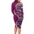 Samoan Siapo Art Tattoo Polynesian Pattern Family Matching Long Sleeve Bodycon Dress and Hawaiian Shirt Pink Color - Polynesian Pride