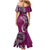 Samoan Siapo Art Tattoo Polynesian Pattern Family Matching Mermaid Dress and Hawaiian Shirt Pink Color - Polynesian Pride