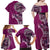 Samoan Siapo Art Tattoo Polynesian Pattern Family Matching Off Shoulder Maxi Dress and Hawaiian Shirt Pink Color - undefined