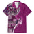 Samoan Siapo Art Tattoo Polynesian Pattern Family Matching Off Shoulder Maxi Dress and Hawaiian Shirt Pink Color - undefined