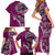 Samoan Siapo Art Tattoo Polynesian Pattern Family Matching Short Sleeve Bodycon Dress and Hawaiian Shirt Pink Color - Polynesian Pride