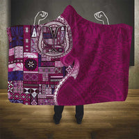 Samoan Siapo Art Tattoo Polynesian Pattern Hooded Blanket Pink Color - Polynesian Pride