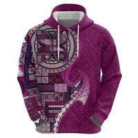 Samoan Siapo Art Tattoo Polynesian Pattern Hoodie Pink Color - Polynesian Pride