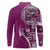 Samoan Siapo Art Tattoo Polynesian Pattern Long Sleeve Polo Shirt Pink Color - Polynesian Pride