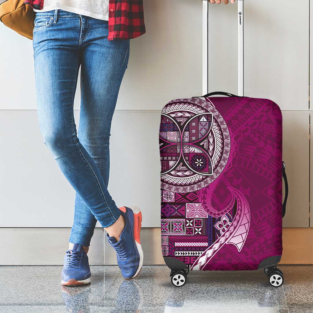 Samoan Siapo Art Tattoo Polynesian Pattern Luggage Cover Pink Color - Polynesian Pride