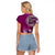 Samoan Siapo Art Tattoo Polynesian Pattern Raglan Cropped T Shirt Pink Color - Polynesian Pride