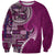 Samoan Siapo Art Tattoo Polynesian Pattern Sweatshirt Pink Color - Polynesian Pride