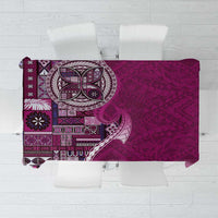 Samoan Siapo Art Tattoo Polynesian Pattern Tablecloth Pink Color - Polynesian Pride