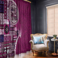 Samoan Siapo Art Tattoo Polynesian Pattern Window Curtain Pink Color - Polynesian Pride