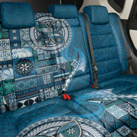 Samoan Siapo Art Tattoo Polynesian Pattern Back Car Seat Cover Teal Color - Polynesian Pride