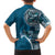 Samoan Siapo Art Tattoo Polynesian Pattern Family Matching Off Shoulder Maxi Dress and Hawaiian Shirt Teal Color - Polynesian Pride