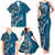 Samoan Siapo Art Tattoo Polynesian Pattern Family Matching Tank Maxi Dress and Hawaiian Shirt Teal Color - Polynesian Pride