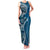 Samoan Siapo Art Tattoo Polynesian Pattern Family Matching Tank Maxi Dress and Hawaiian Shirt Teal Color - Polynesian Pride