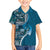 Samoan Siapo Art Tattoo Polynesian Pattern Family Matching Tank Maxi Dress and Hawaiian Shirt Teal Color - Polynesian Pride