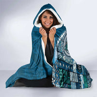 Samoan Siapo Art Tattoo Polynesian Pattern Hooded Blanket Teal Color - Polynesian Pride