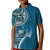 Samoan Siapo Art Tattoo Polynesian Pattern Kid Polo Shirt Teal Color - Polynesian Pride