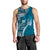 Samoan Siapo Art Tattoo Polynesian Pattern Men Tank Top Teal Color - Polynesian Pride