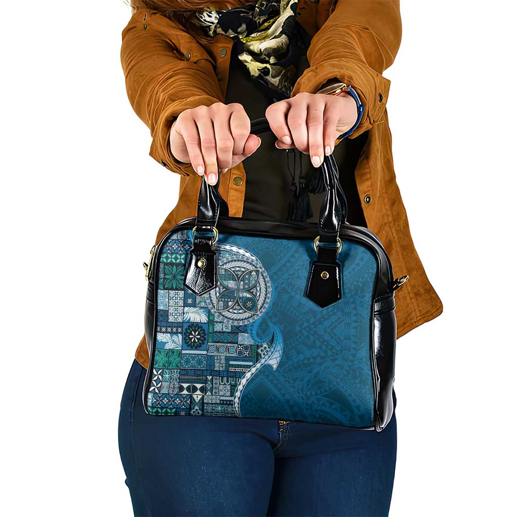 Samoan Siapo Art Tattoo Polynesian Pattern Shoulder Handbag Teal Color - Polynesian Pride