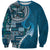 Samoan Siapo Art Tattoo Polynesian Pattern Sweatshirt Teal Color - Polynesian Pride