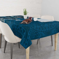 Samoan Siapo Art Tattoo Polynesian Pattern Tablecloth Teal Color - Polynesian Pride