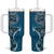 Samoan Siapo Art Tattoo Polynesian Pattern Tumbler With Handle Teal Color - Polynesian Pride