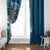 Samoan Siapo Art Tattoo Polynesian Pattern Window Curtain Teal Color - Polynesian Pride