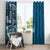 Samoan Siapo Art Tattoo Polynesian Pattern Window Curtain Teal Color - Polynesian Pride
