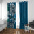 Samoan Siapo Art Tattoo Polynesian Pattern Window Curtain Teal Color - Polynesian Pride