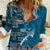 Samoan Siapo Art Tattoo Polynesian Pattern Women Casual Shirt Teal Color - Polynesian Pride