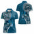 Samoan Siapo Art Tattoo Polynesian Pattern Women Polo Shirt Teal Color - Polynesian Pride
