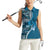Samoan Siapo Art Tattoo Polynesian Pattern Women Sleeveless Polo Shirt Teal Color - Polynesian Pride