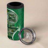 Samoan Siapo Art Tattoo Polynesian Pattern 4 in 1 Can Cooler Tumbler Green Color - Polynesian Pride