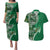 Samoan Siapo Art Tattoo Polynesian Pattern Couples Matching Puletasi and Hawaiian Shirt Green Color - Polynesian Pride