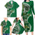 Samoan Siapo Art Tattoo Polynesian Pattern Family Matching Long Sleeve Bodycon Dress and Hawaiian Shirt Green Color - Polynesian Pride
