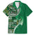 Samoan Siapo Art Tattoo Polynesian Pattern Family Matching Off Shoulder Maxi Dress and Hawaiian Shirt Green Color - Polynesian Pride