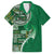 Samoan Siapo Art Tattoo Polynesian Pattern Family Matching Short Sleeve Bodycon Dress and Hawaiian Shirt Green Color - Polynesian Pride