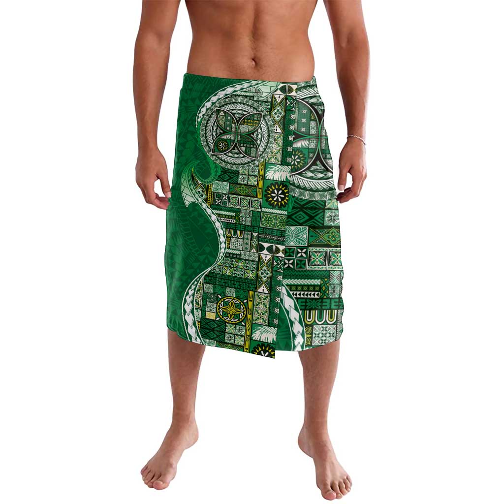 Samoan Siapo Art Tattoo Polynesian Pattern Lavalava Green Color - Polynesian Pride