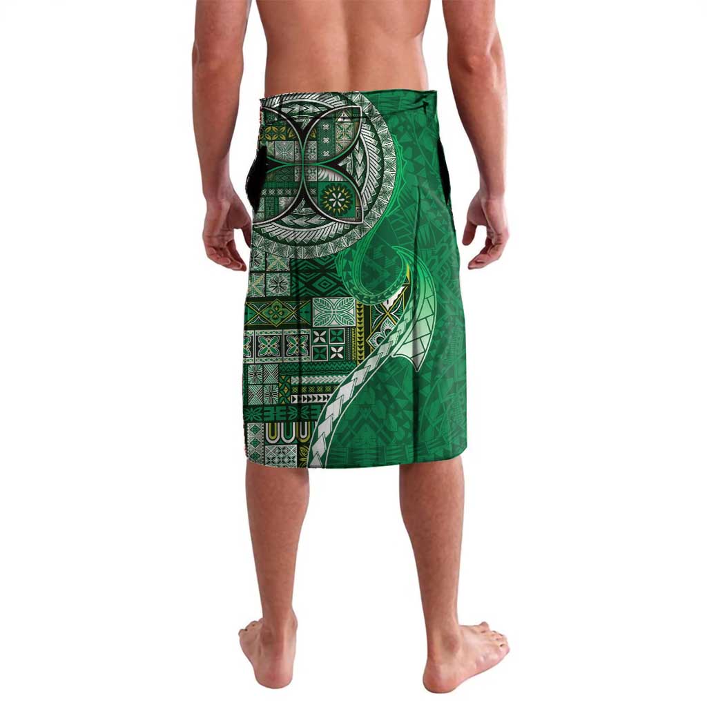 Samoan Siapo Art Tattoo Polynesian Pattern Lavalava Green Color - Polynesian Pride