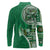 Samoan Siapo Art Tattoo Polynesian Pattern Long Sleeve Polo Shirt Green Color - Polynesian Pride