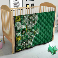 Samoan Siapo Art Tattoo Polynesian Pattern Quilt Green Color - Polynesian Pride