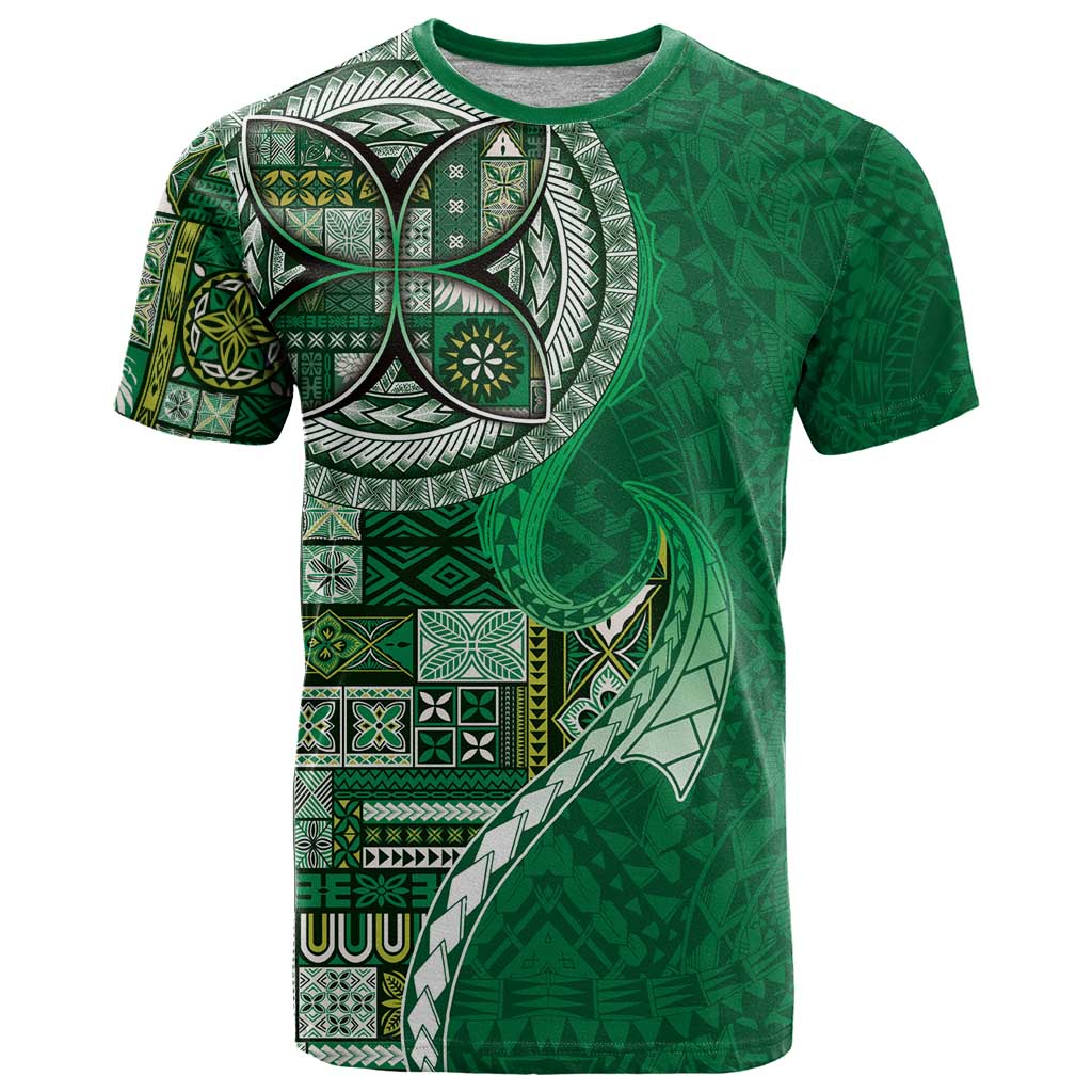 Samoan Siapo Art Tattoo Polynesian Pattern T Shirt Green Color - Polynesian Pride