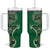 Samoan Siapo Art Tattoo Polynesian Pattern Tumbler With Handle Green Color - Polynesian Pride