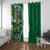 Samoan Siapo Art Tattoo Polynesian Pattern Window Curtain Green Color - Polynesian Pride