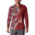 Samoan Siapo Art Tattoo Polynesian Pattern Button Sweatshirt Red Color - Polynesian Pride