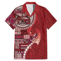 Samoan Siapo Art Tattoo Polynesian Pattern Family Matching Mermaid Dress and Hawaiian Shirt Red Color - Polynesian Pride