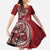 Samoan Siapo Art Tattoo Polynesian Pattern Family Matching Off Shoulder Maxi Dress and Hawaiian Shirt Red Color - Polynesian Pride